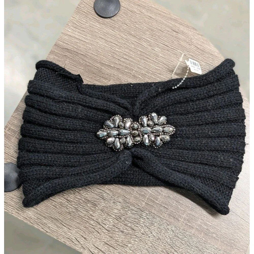 Torrid‎ NWT Black Knit Headband with Gemstones
